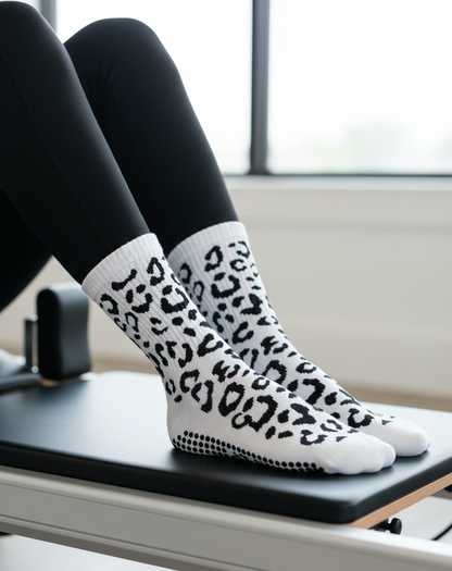 Grip Socks - Cheetah Black White