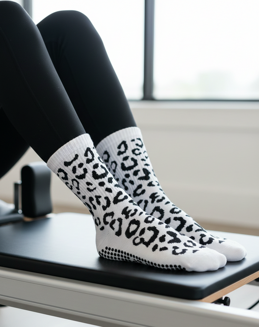 Grip Socks - Cheetah Black White