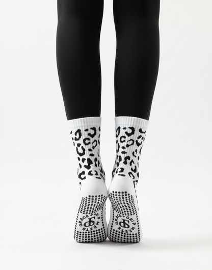 Grip Socks - Cheetah Black White