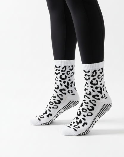 Grip Socks - Cheetah Black White