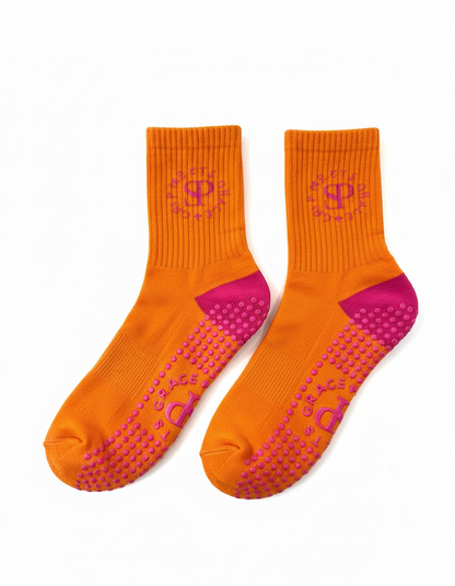Grip Socks - Orange Pink