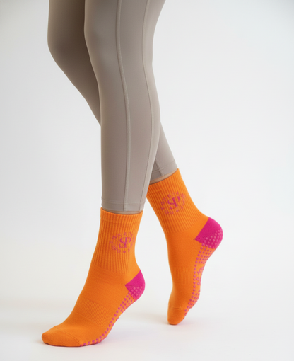 Grip Socks - Orange Pink