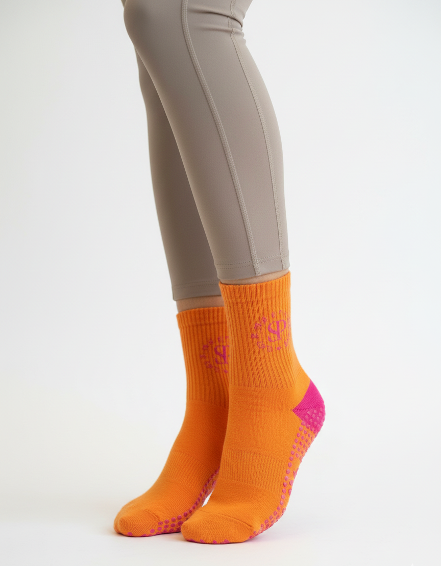 Grip Socks - Orange Pink