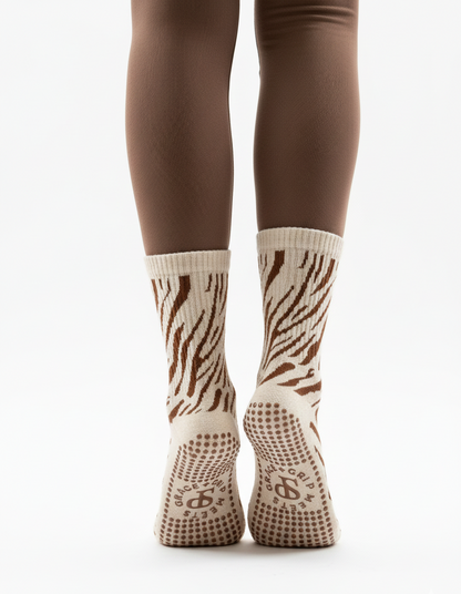 Grip Socks - Tiger Brown Beige