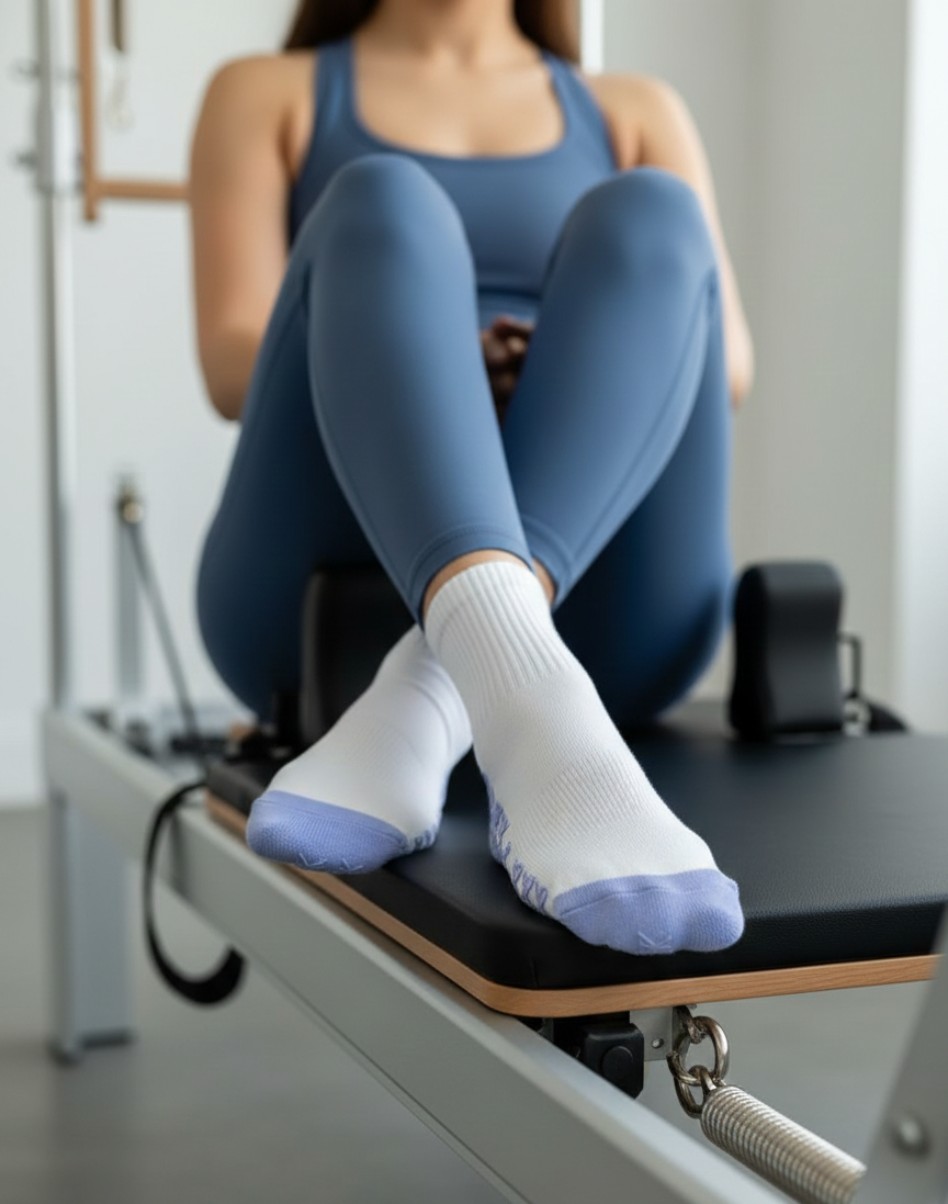 Gripsocken_gripsocks_white_weiß_lavender_lila_schleifen_ribbon_weiss_socken_studiopranique